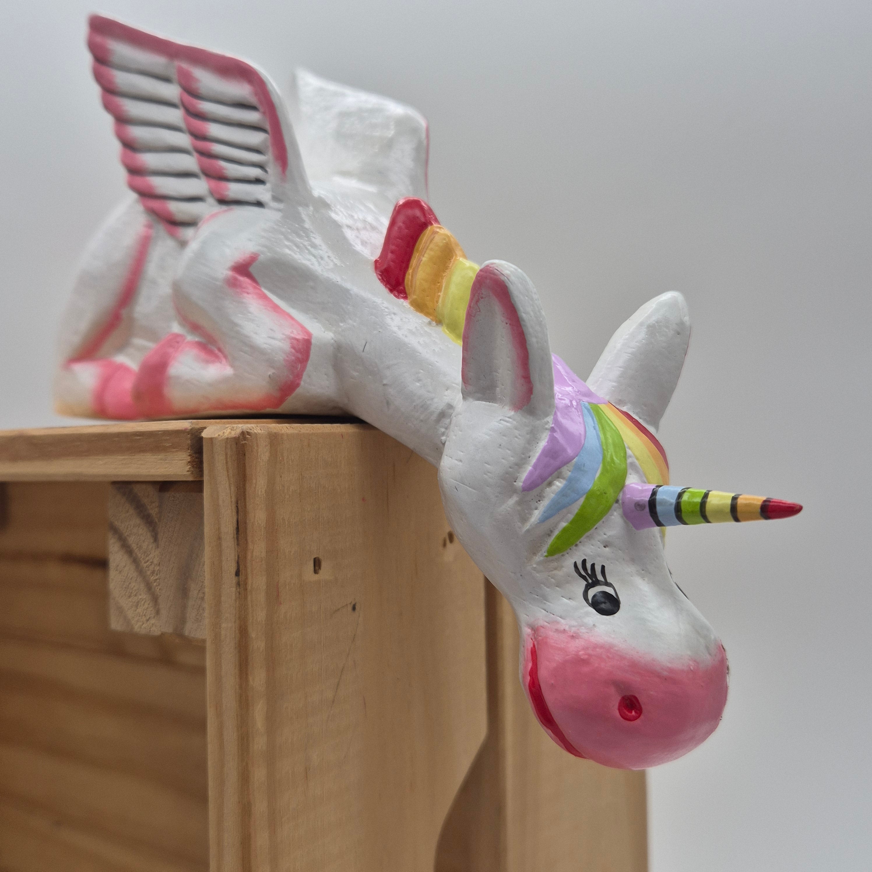 Hand‑Carved Bali Shelf‑Sitter Figurines – Unicorn