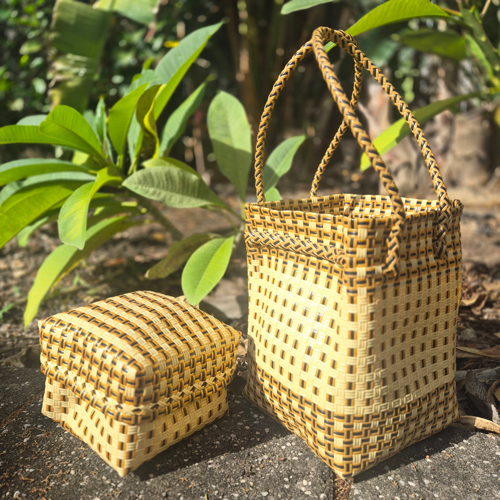 Handwoven Bali Storage Tote with Removable Inner Organisers