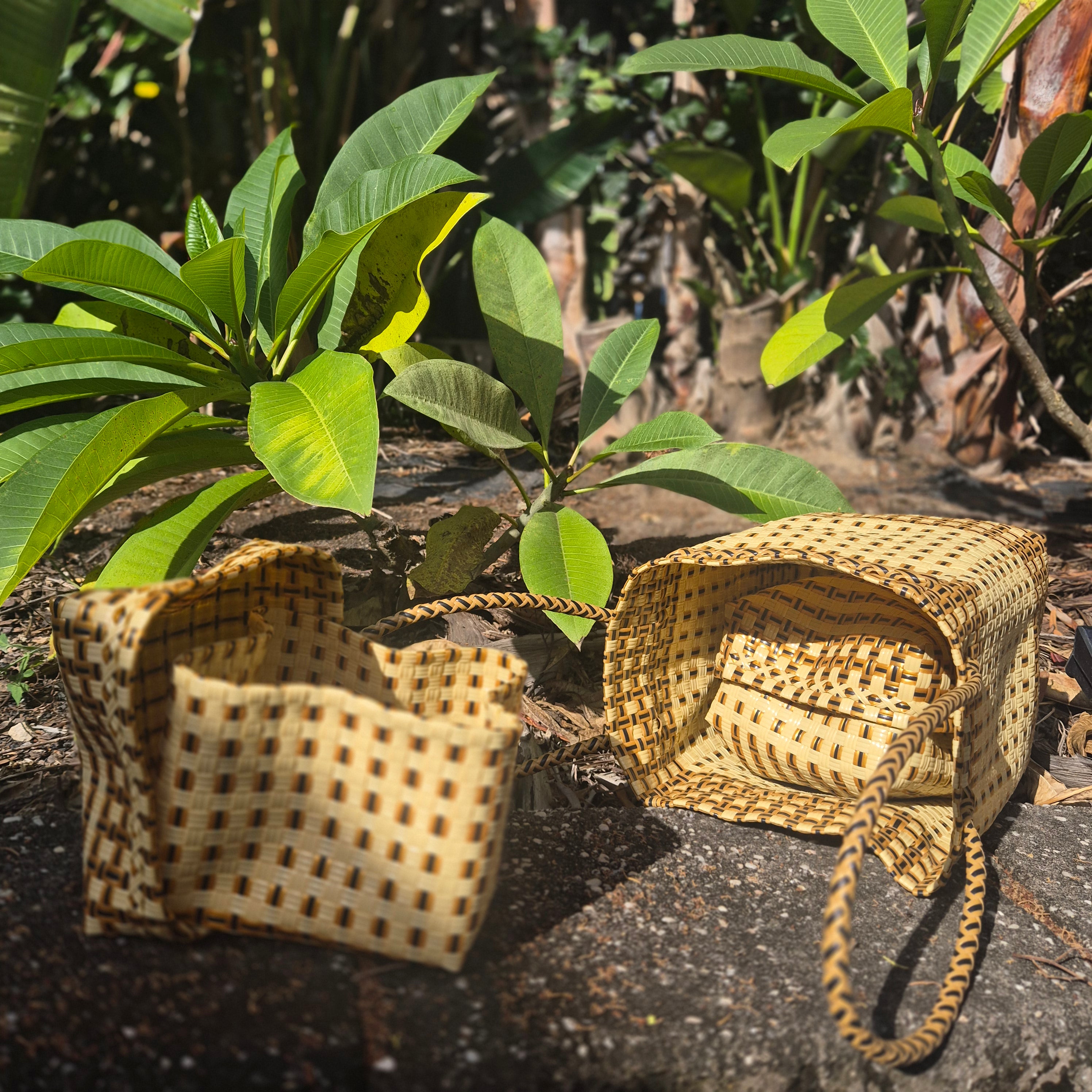 Handwoven Bali Storage Tote with Removable Inner Organisers