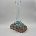 Handcrafted Wood & Glass Flower Vase – Bali Artisan Décor